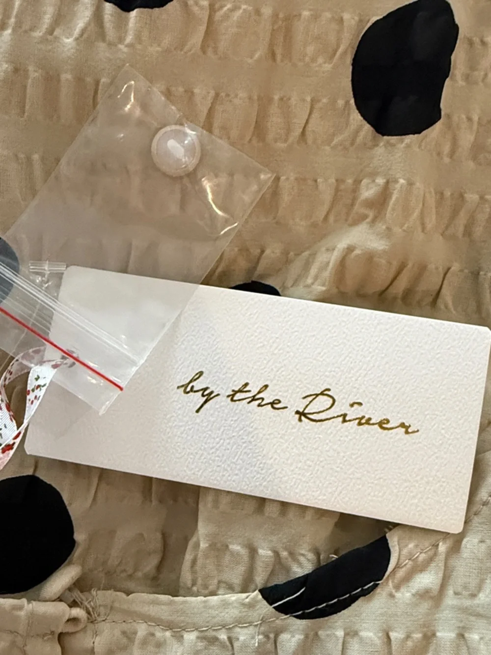 Sleeveless Tan Maxi Dress with Black Polka Dots - Picture 6 of 9